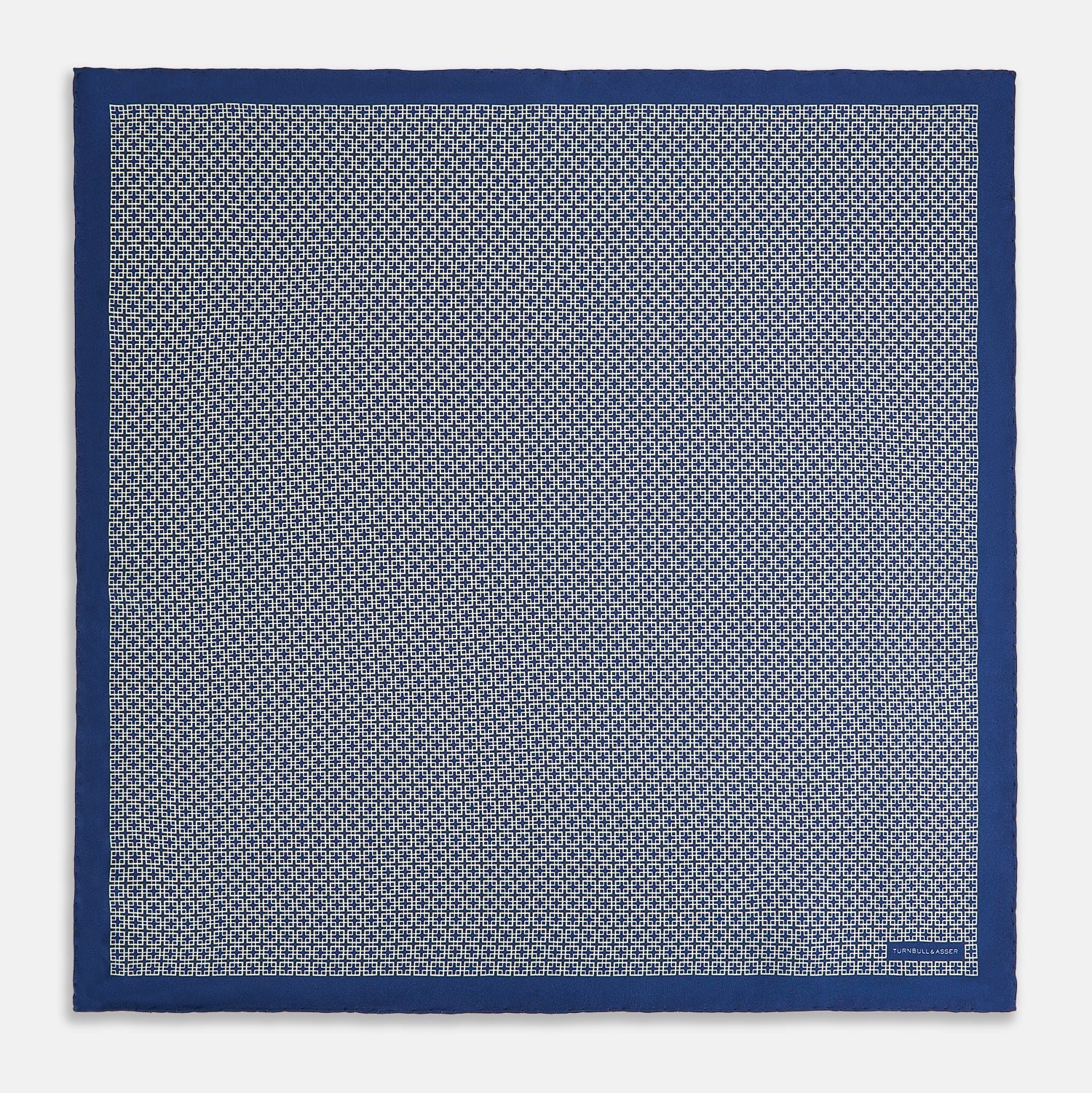 View 4 of product Geometric Blue Pocket Square in Silk