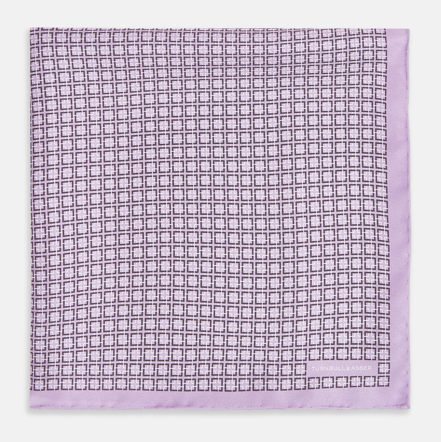 View 3 of product Geometric Lilac Pocket Square in Silk