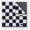View 1 of product Chequered Navy on White Frame Pocket Square in Silk