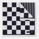 Chequered Navy on White Frame Pocket Square in Silk