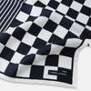 View 2 of product Chequered Navy on White Frame Pocket Square in Silk
