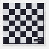 View 1 of product Chequered Navy on White Frame Pocket Square in Silk