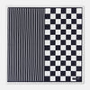 View 3 of product Chequered Navy on White Frame Pocket Square in Silk