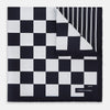 View 1 of product Chequered Navy on Navy Frame Pocket Square in Silk