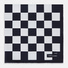 View 1 of product Chequered Navy on Navy Frame Pocket Square in Silk