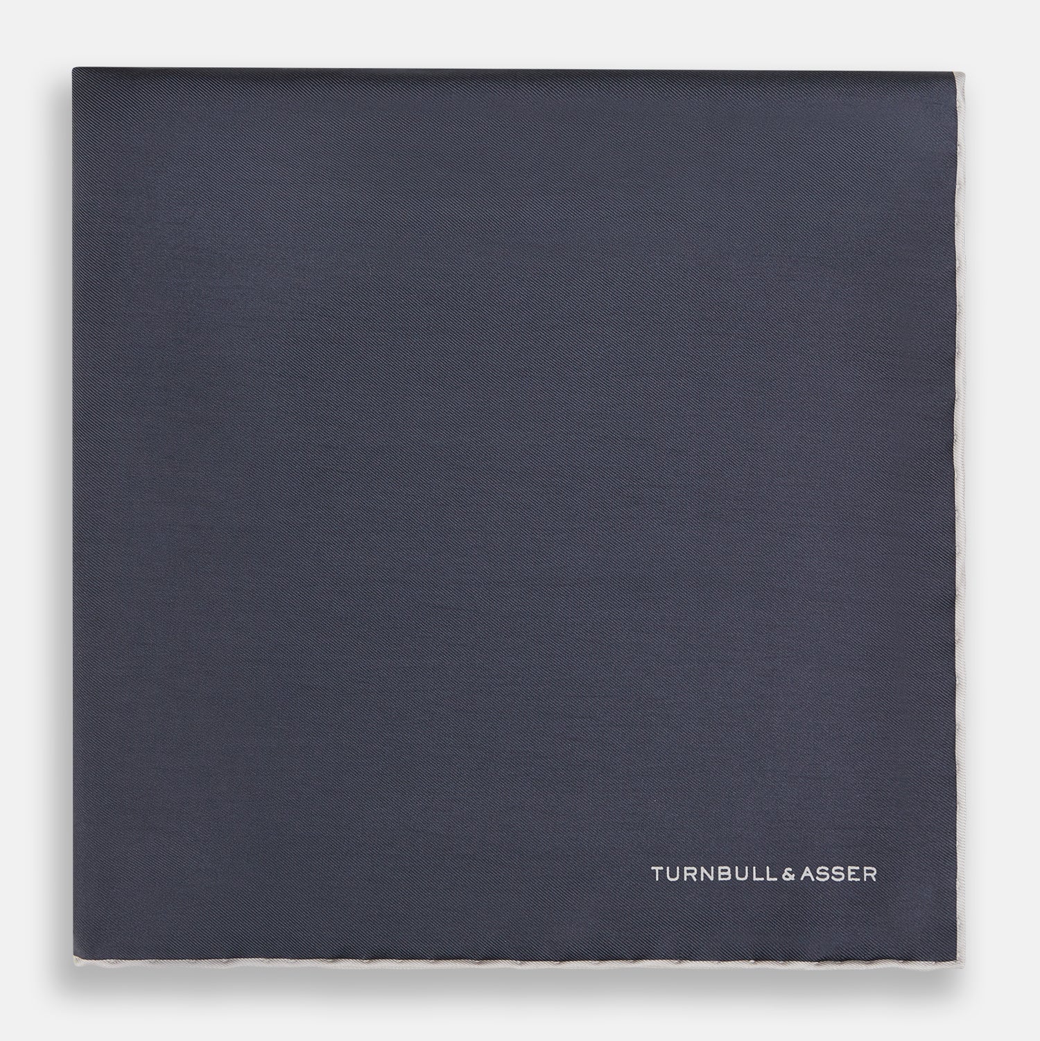 View 3 of product GREY AND ECRU PIPED SILK POCKET SQUARE