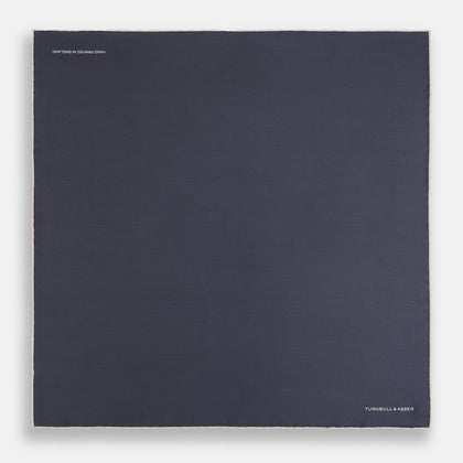 GREY AND ECRU PIPED SILK POCKET SQUARE Image 3