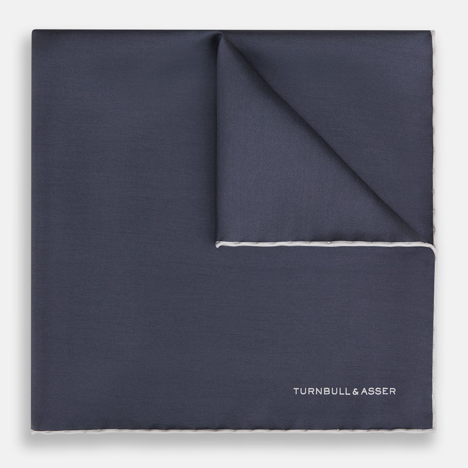 View 1 of product GREY AND ECRU PIPED SILK POCKET SQUARE