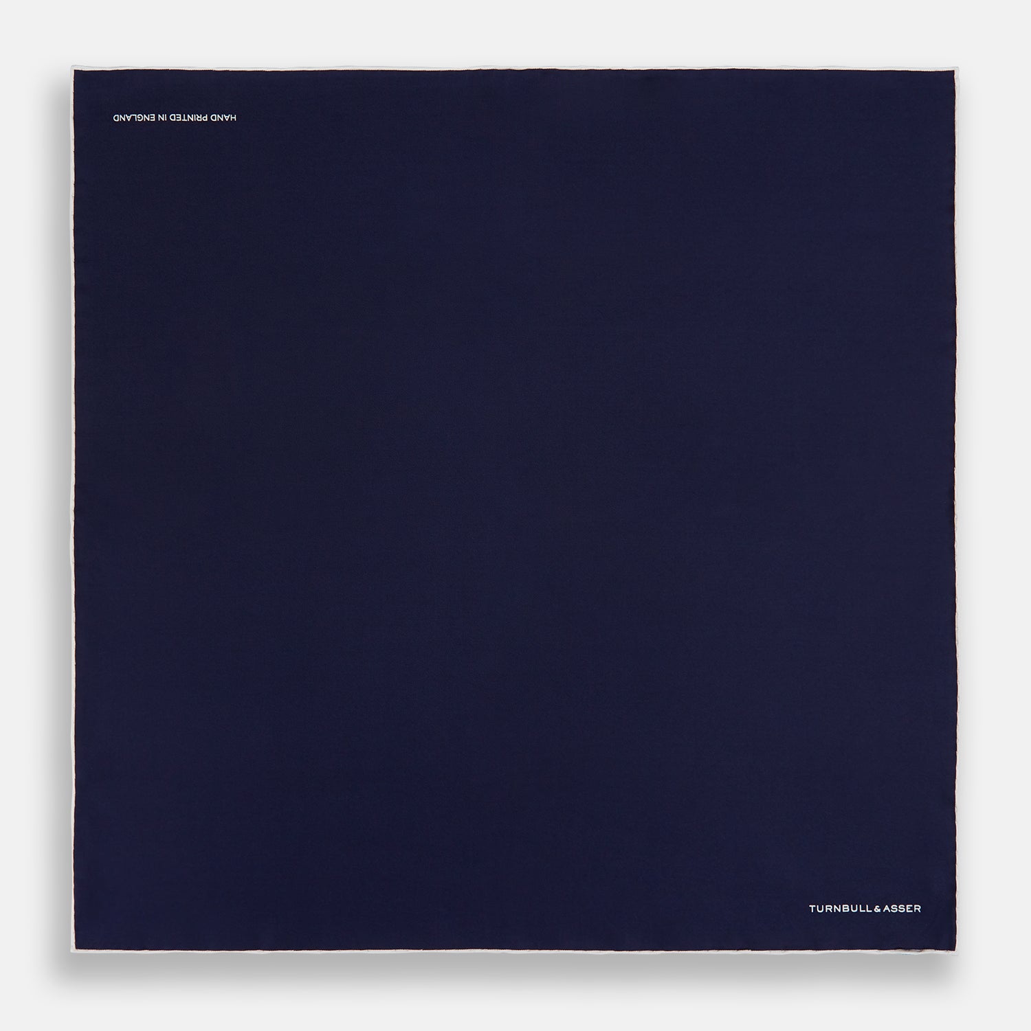 View 4 of product Navy Piped Silk Pocket Square