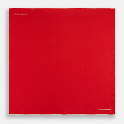 RED AND GOLD PIPED SILK POCKET SQUARE Image 3