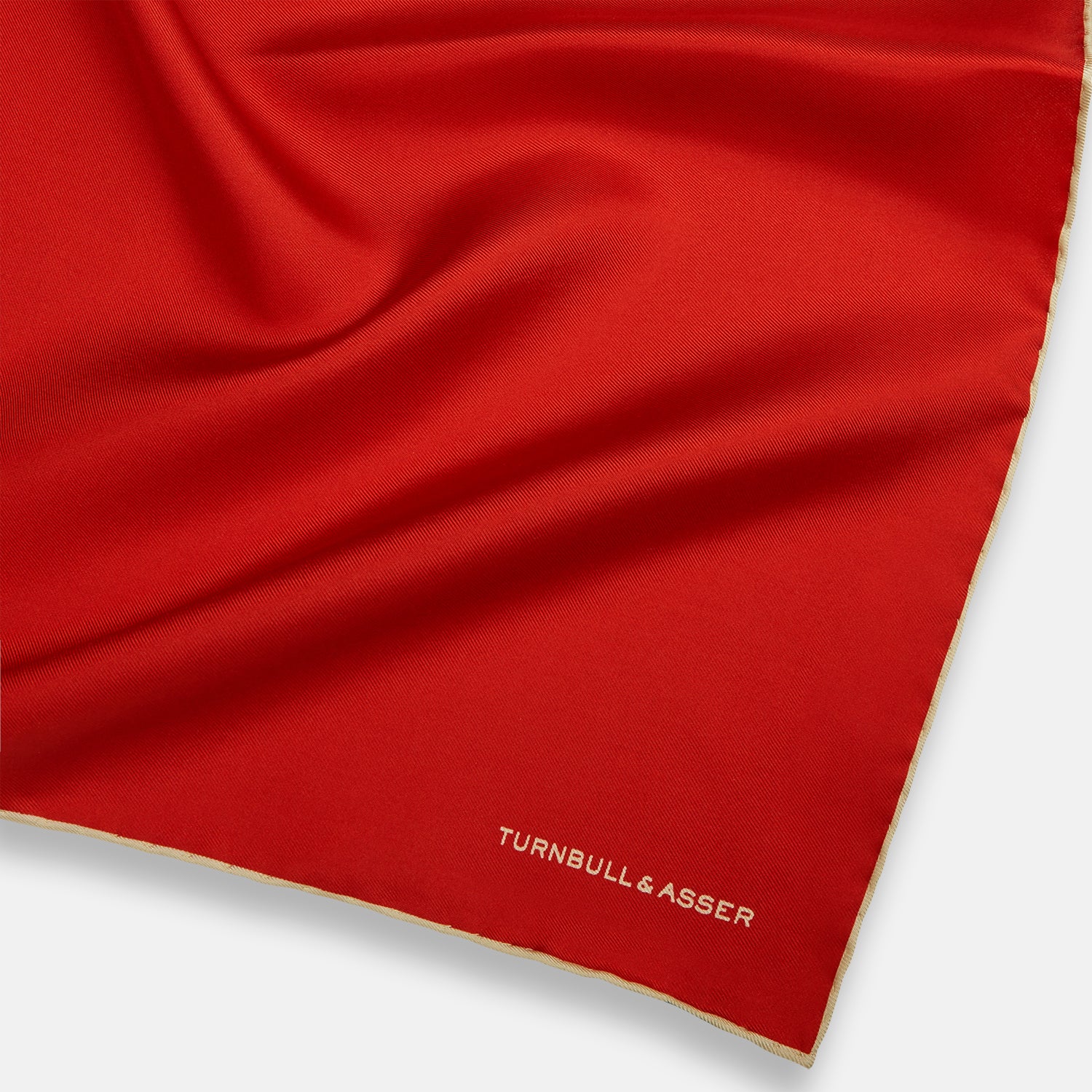 View 2 of product RED AND GOLD PIPED SILK POCKET SQUARE