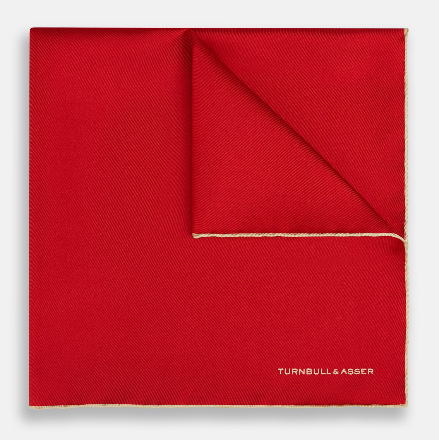 View 1 of product RED AND GOLD PIPED SILK POCKET SQUARE