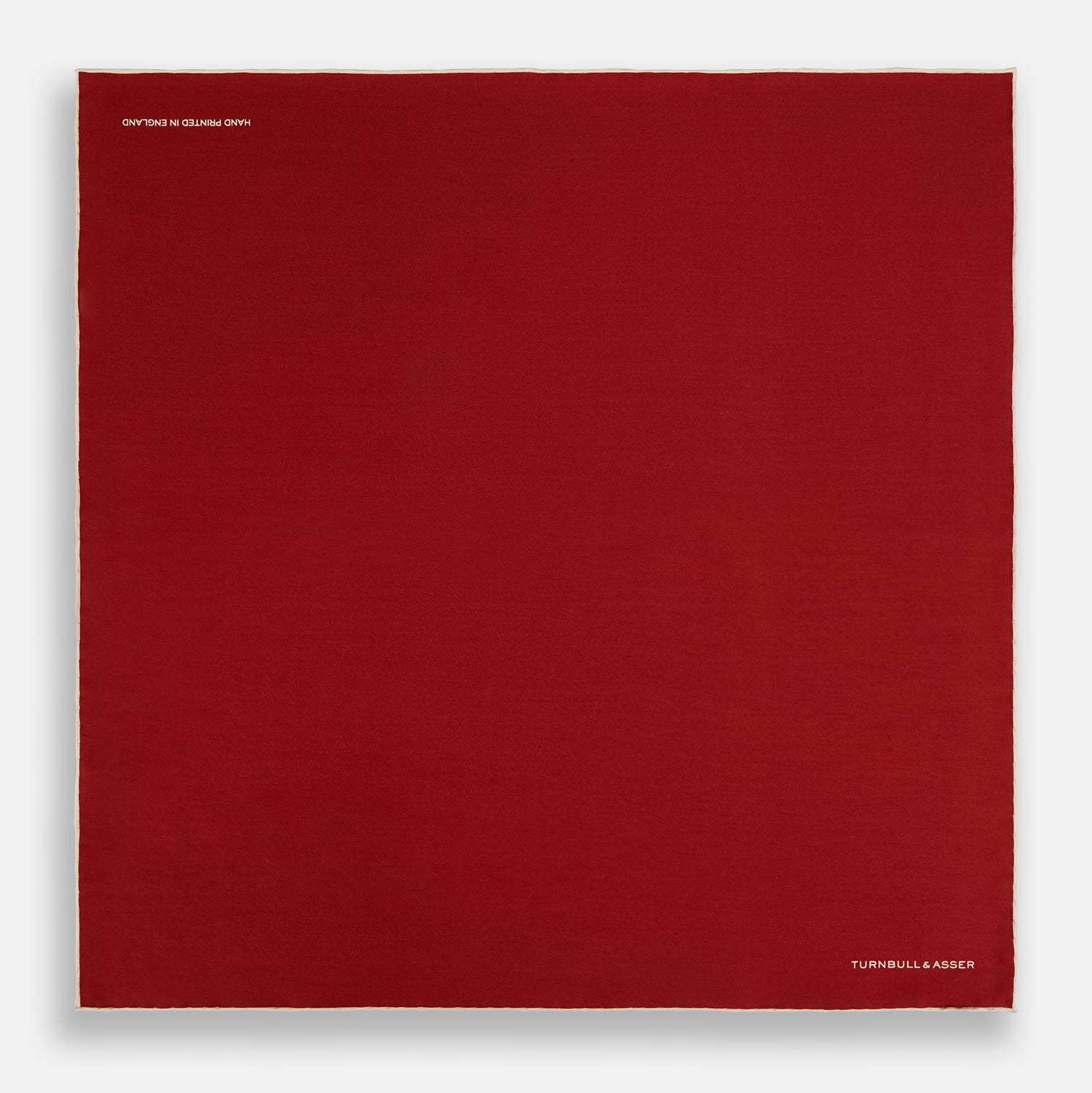 View 4 of product BURGUNDY AND ECRU PIPED SILK POCKET SQUARE