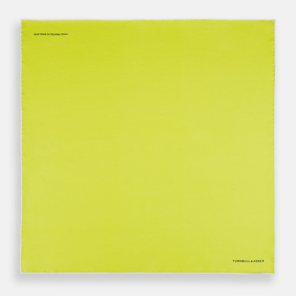 Canary Yellow Piped Silk Pocket Square