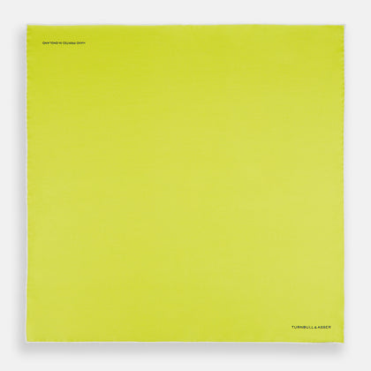 Canary Yellow Piped Silk Pocket Square Image 3