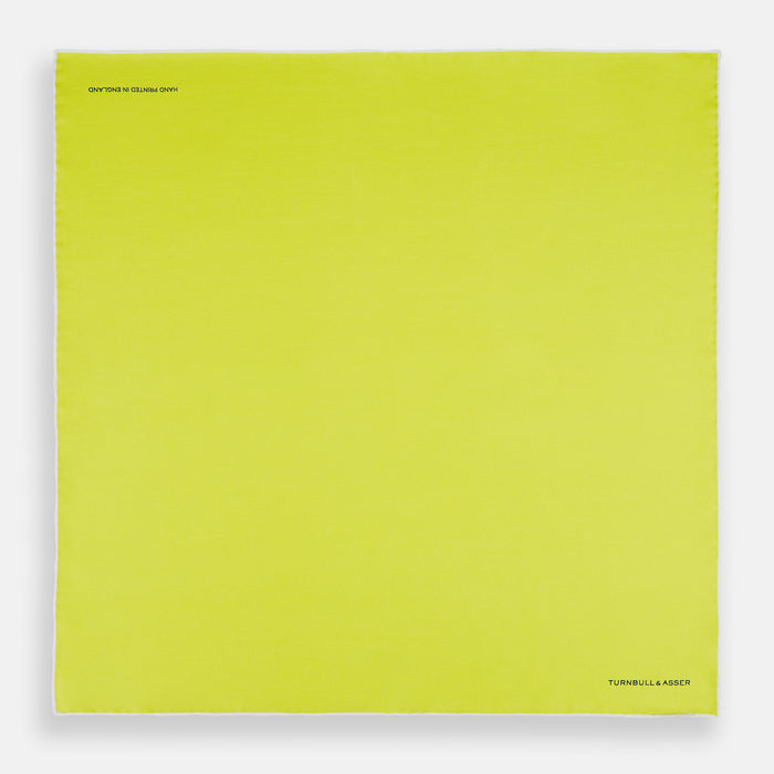 Canary Yellow Piped Silk Pocket Square Image 3
