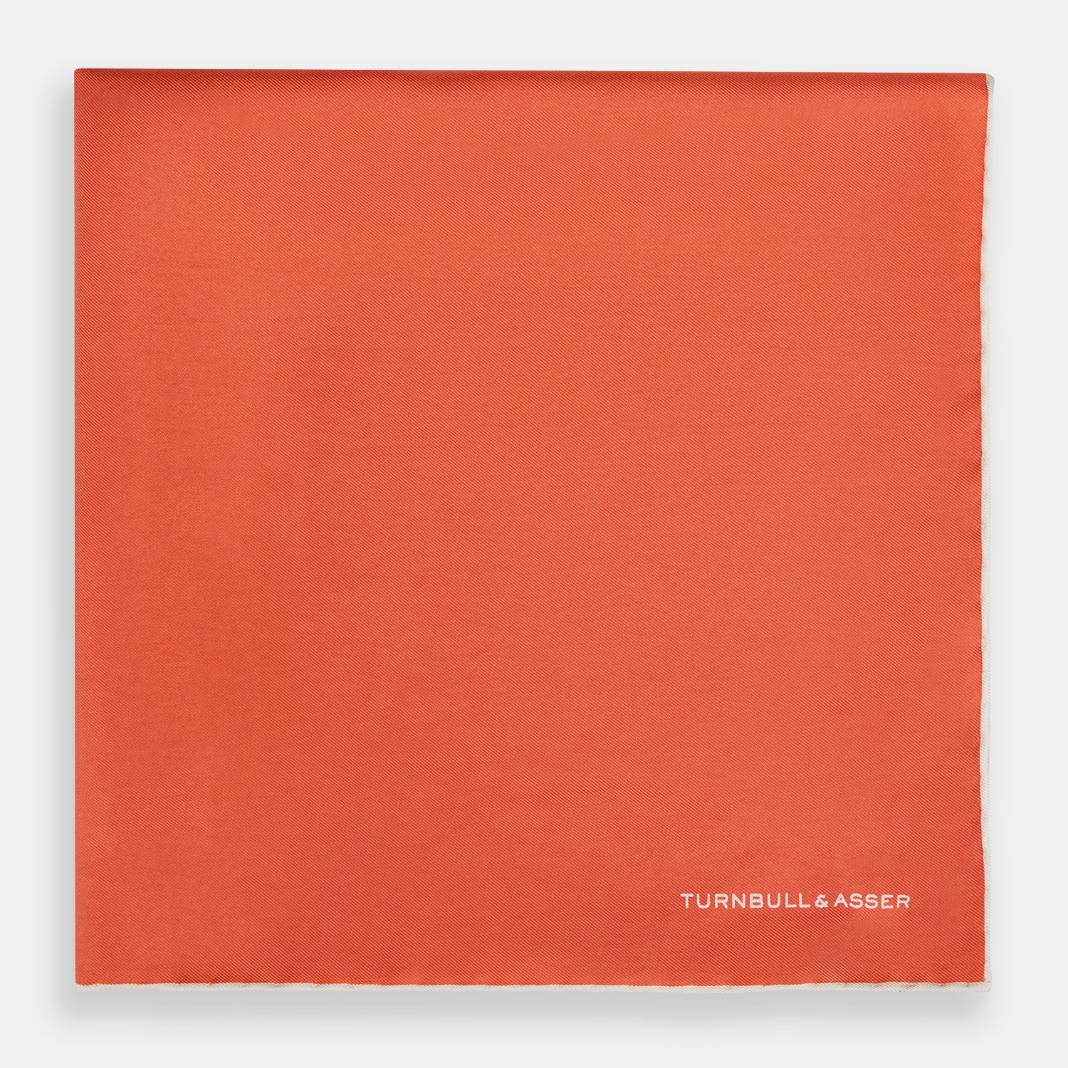 View 3 of product Orange and White Piped Silk Pocket Square