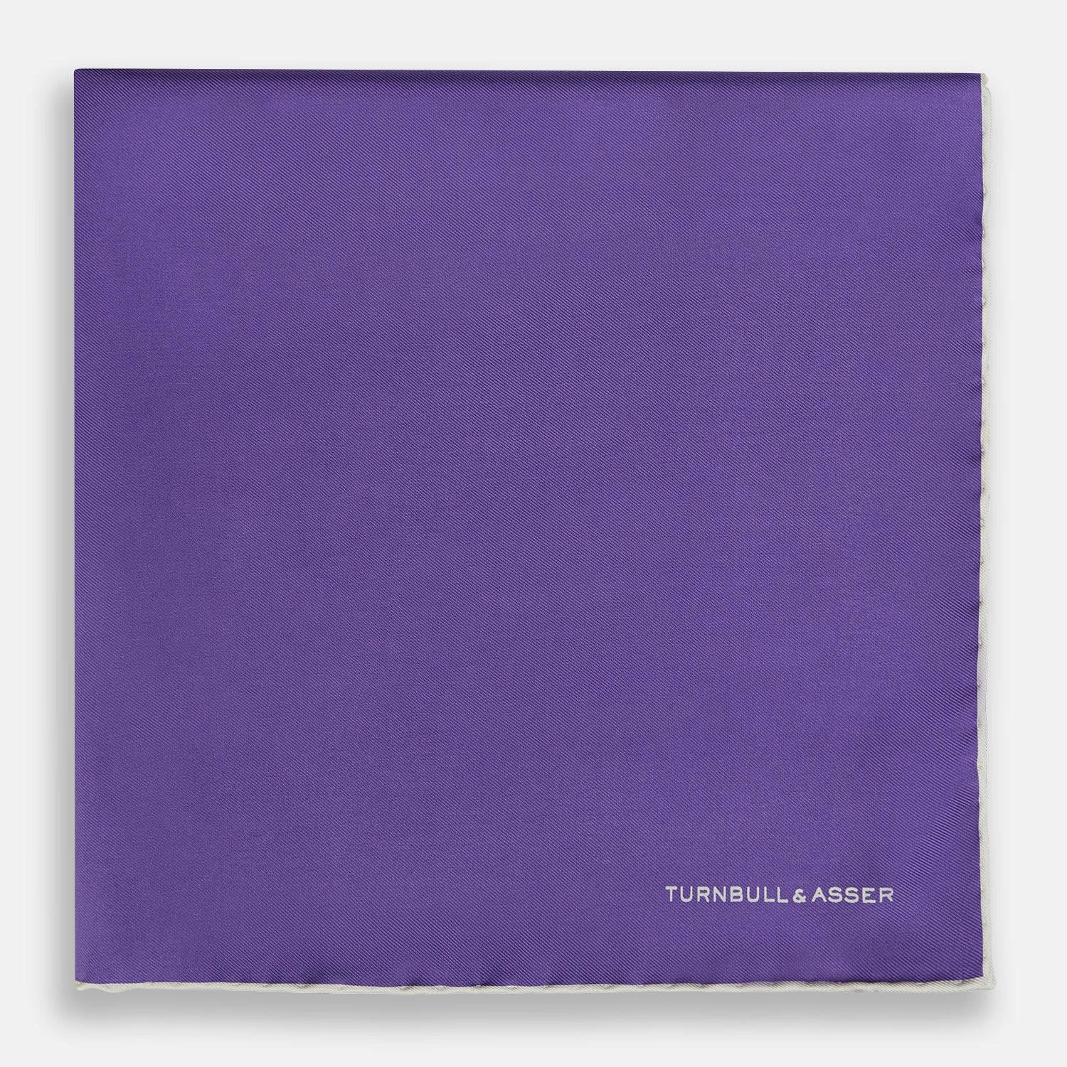 View 3 of product VIOLET AND ECRU PIPED SILK POCKET SQUARE