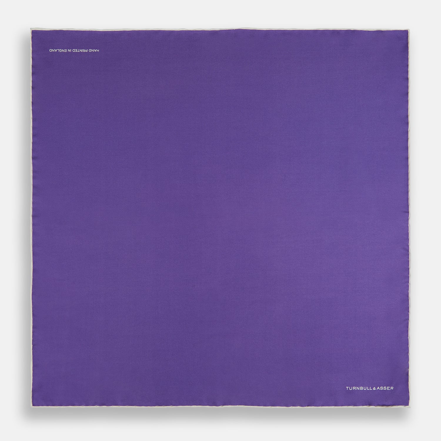 View 4 of product VIOLET AND ECRU PIPED SILK POCKET SQUARE