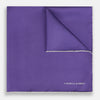 View 1 of product VIOLET AND ECRU PIPED SILK POCKET SQUARE