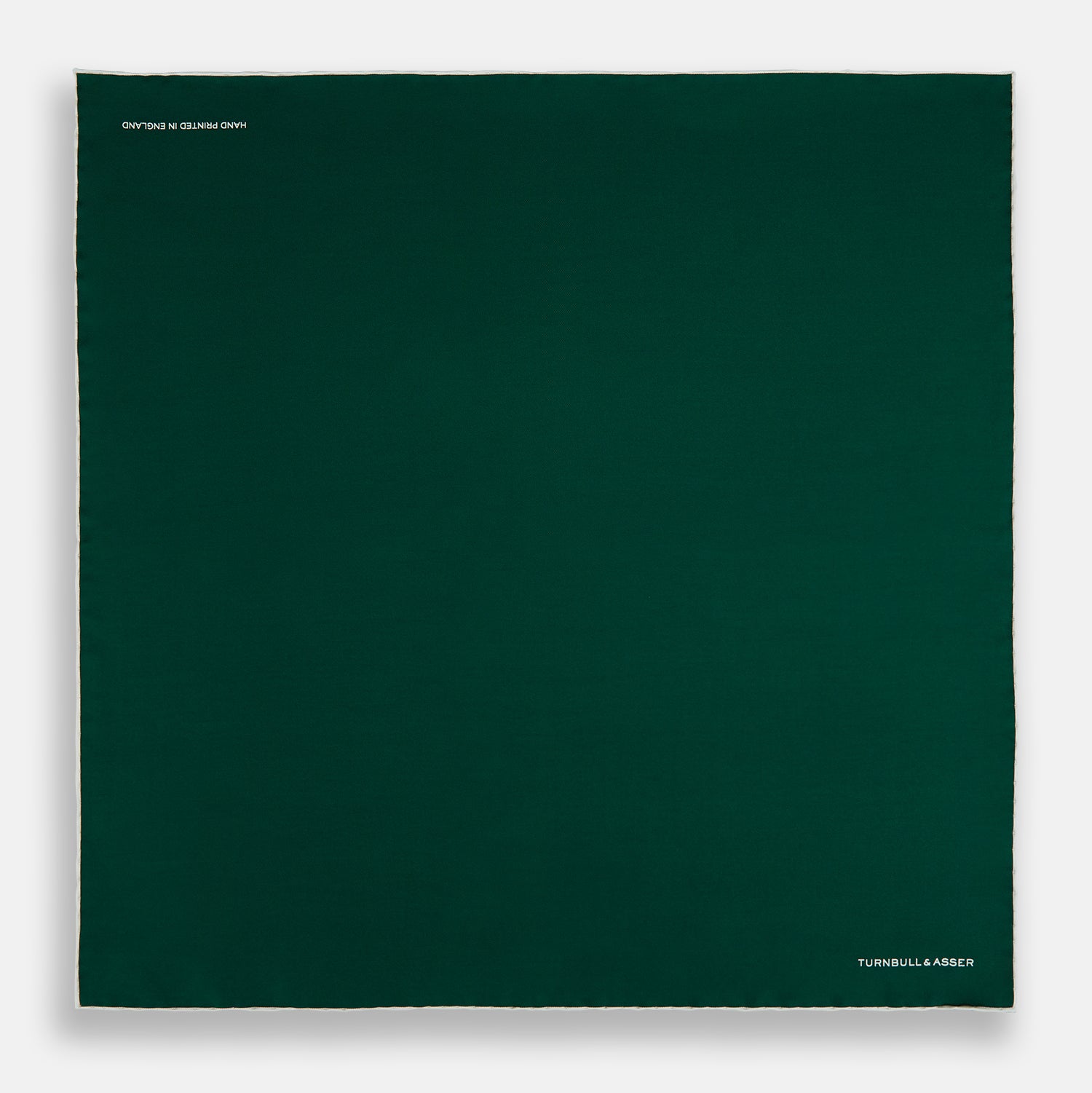 View 4 of product FOREST GREEN AND ECRU PIPED SILK POCKET SQUARE