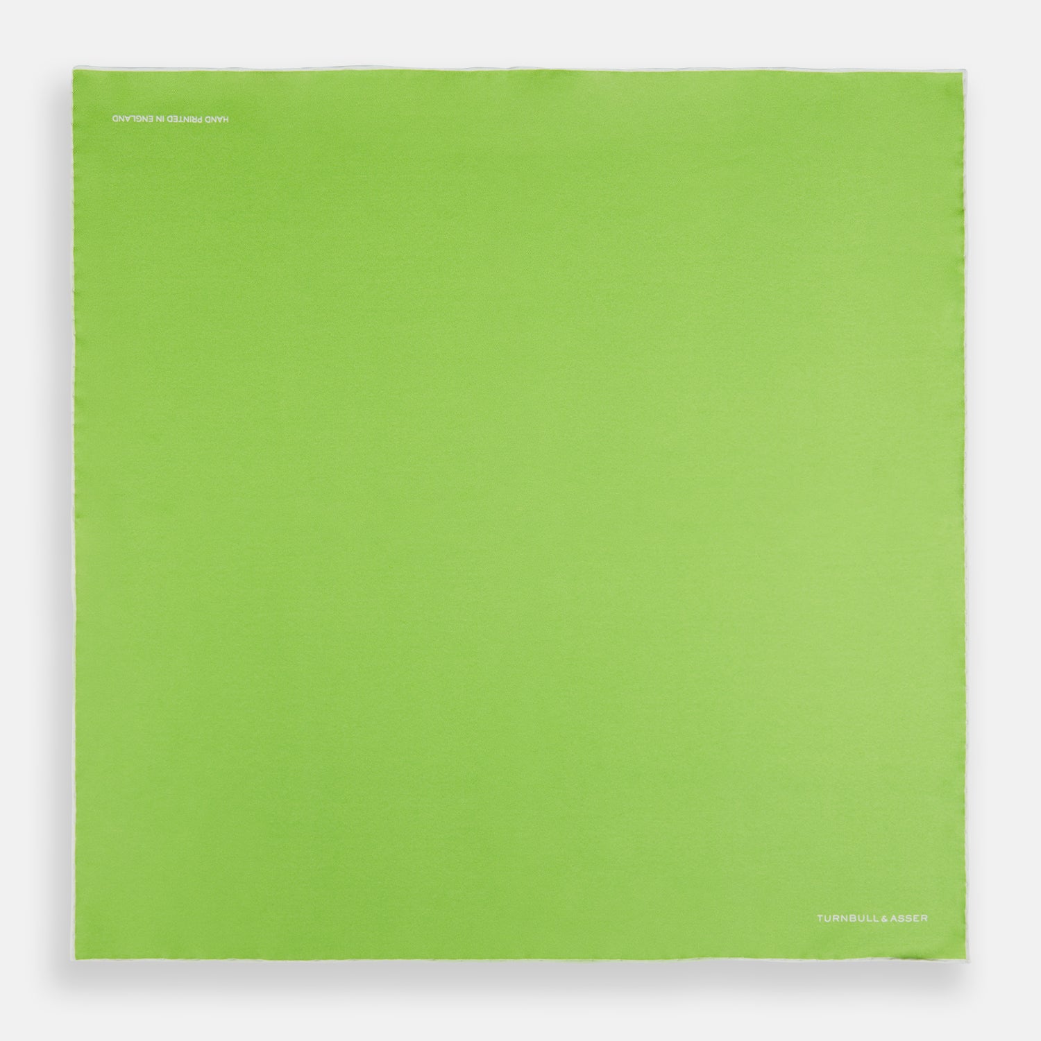 View 4 of product LIME GREEN AND ECRU PIPED SILK POCKET SQUARE