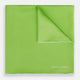 LIME GREEN AND ECRU PIPED SILK POCKET SQUARE