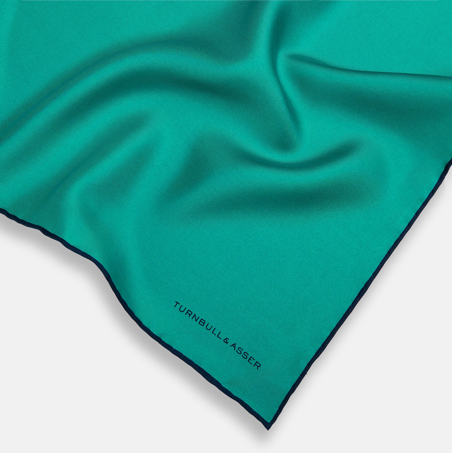 View 2 of product Turquoise Piped Silk Pocket Square