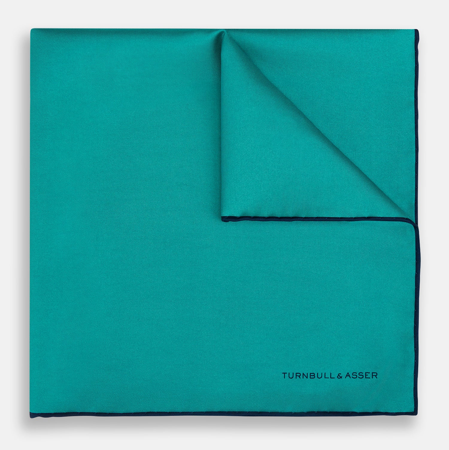 View 1 of product Turquoise Piped Silk Pocket Square