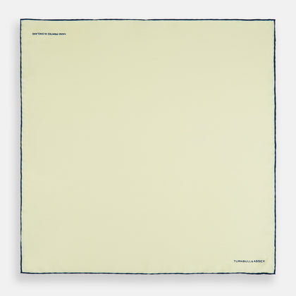 GOLD AND NAVY BLUE PIPED SILK POCKET SQUARE Image 3