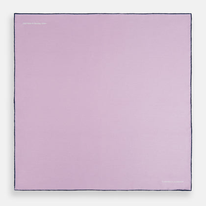 Lilac Piped Silk Pocket Square Image 3