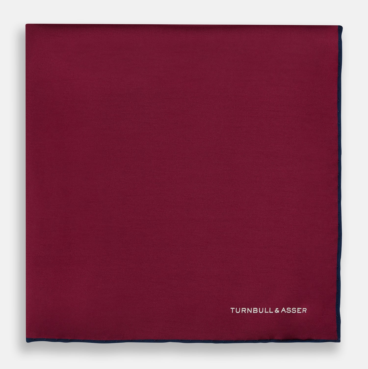 Mauve Piped Silk Pocket Square