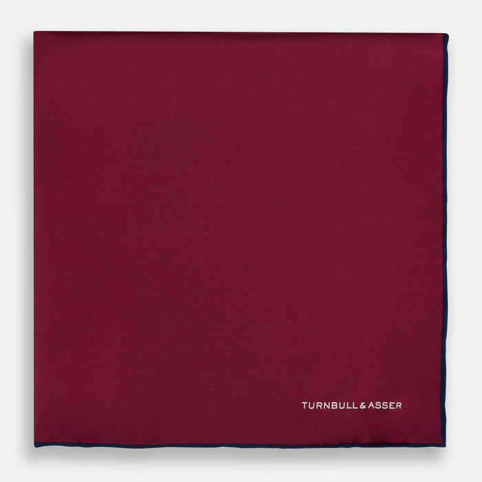 Mauve Piped Silk Pocket Square Image 2