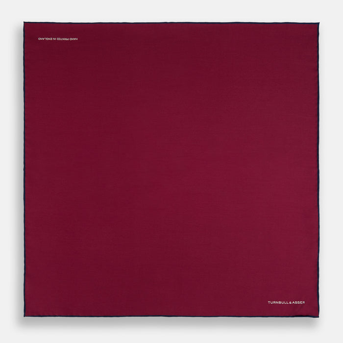 Mauve Piped Silk Pocket Square Image 3