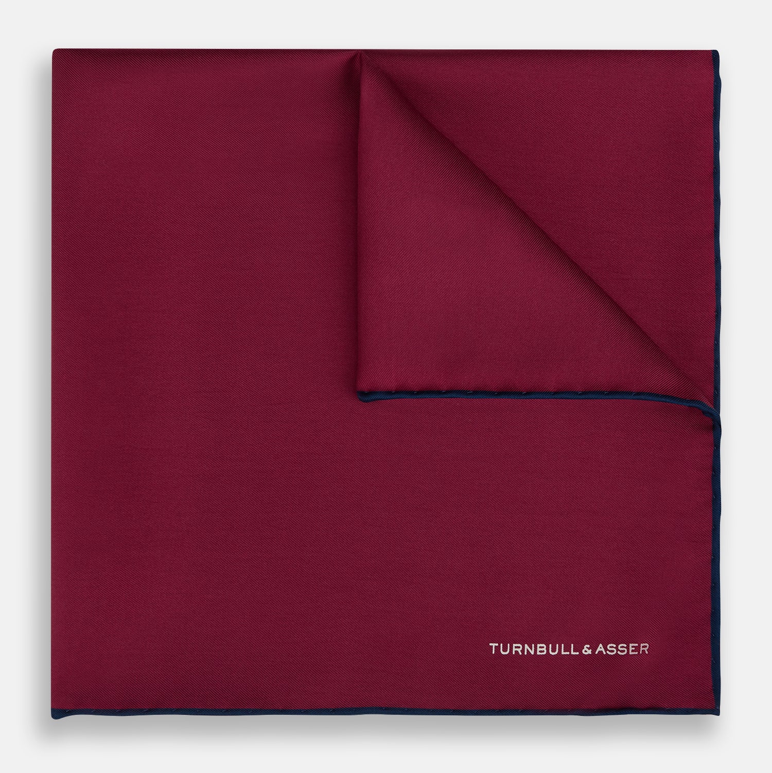 Mauve Piped Silk Pocket Square