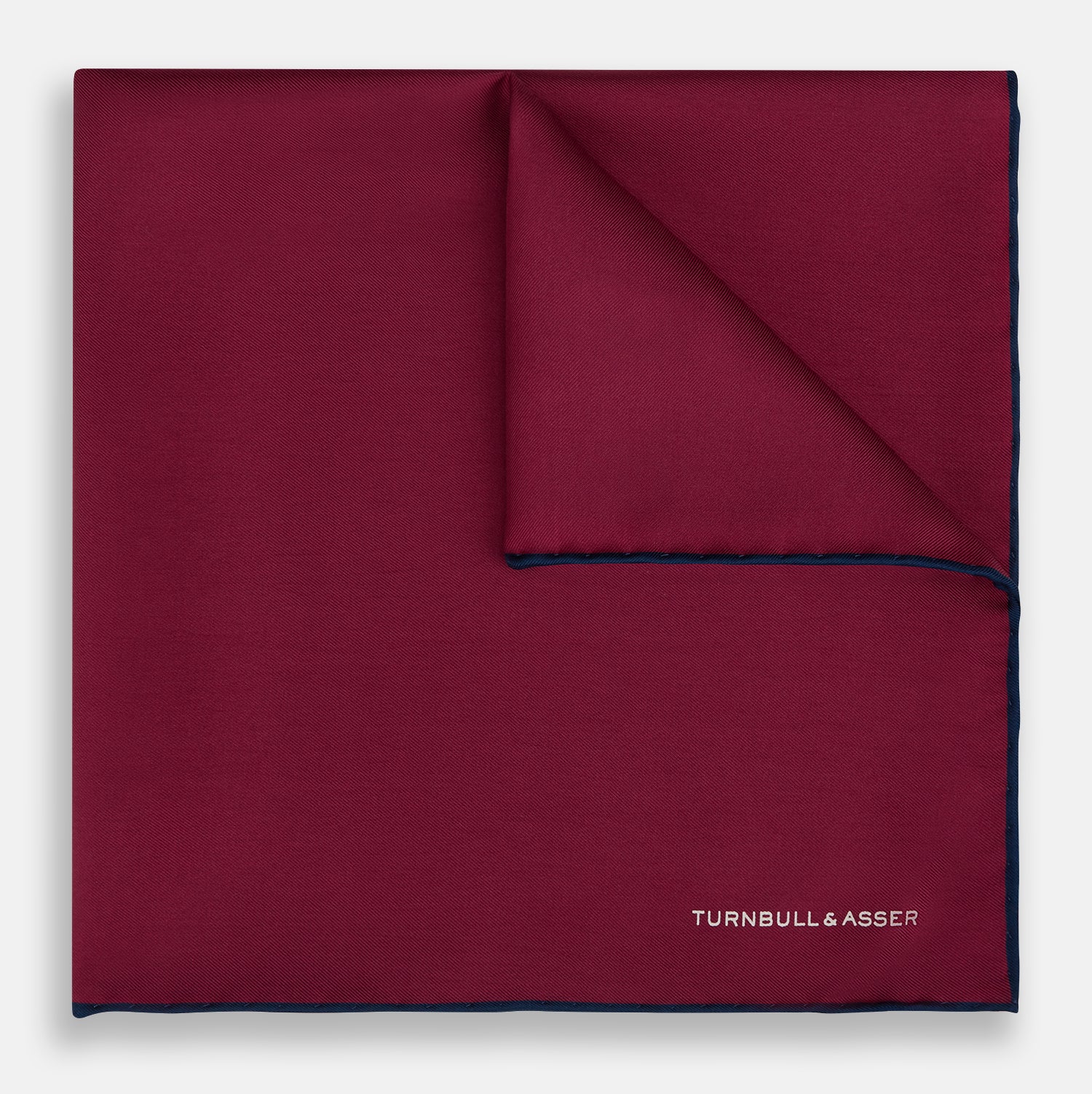 View 1 of product Mauve Piped Silk Pocket Square