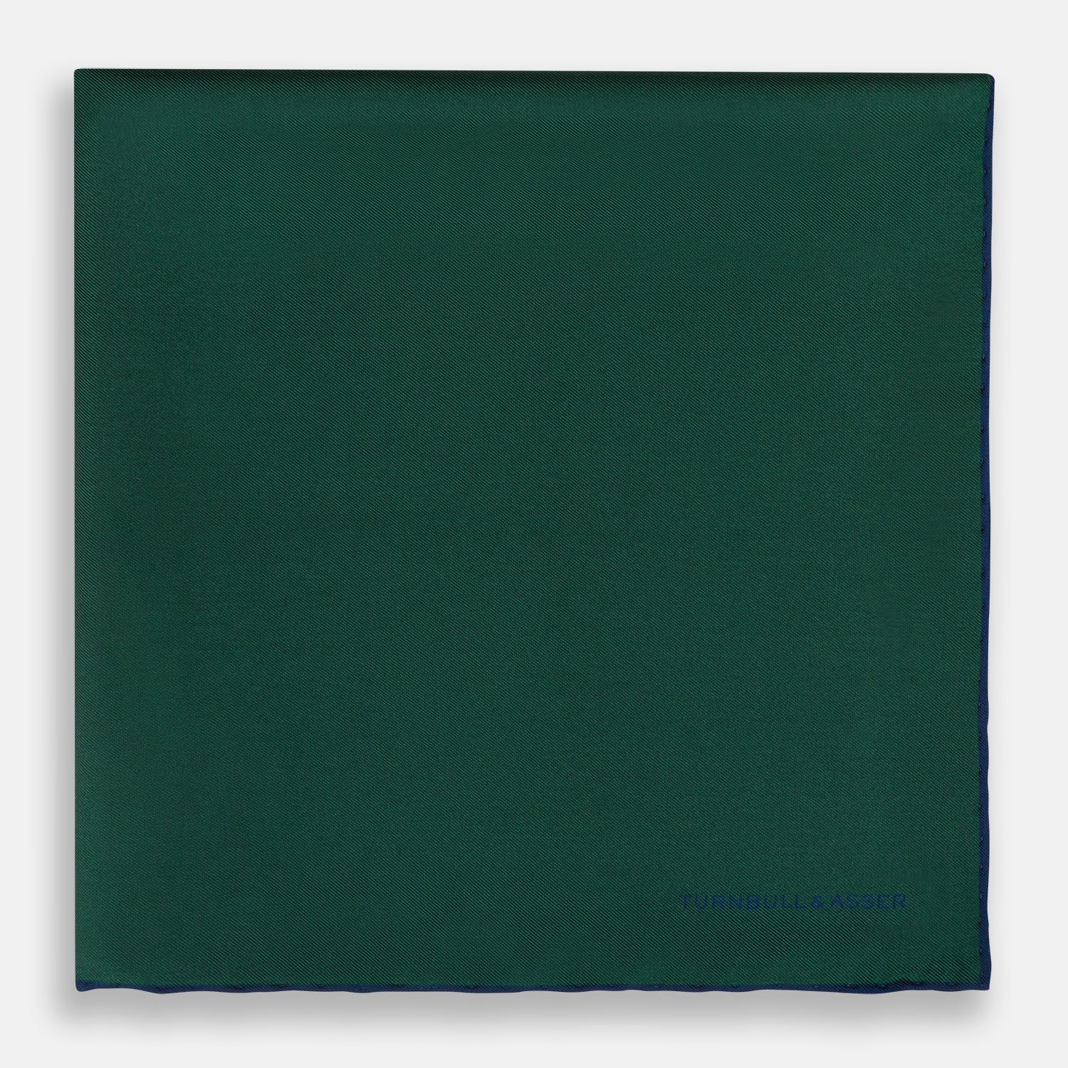 View 3 of product Petrol Green Piped Silk Pocket Square