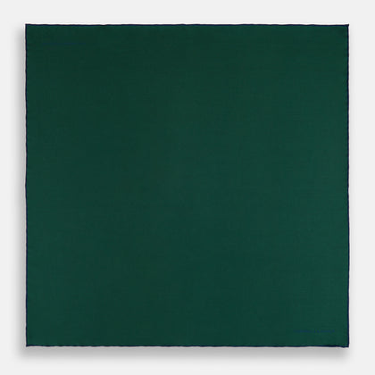 Petrol Green Piped Silk Pocket Square Image 3