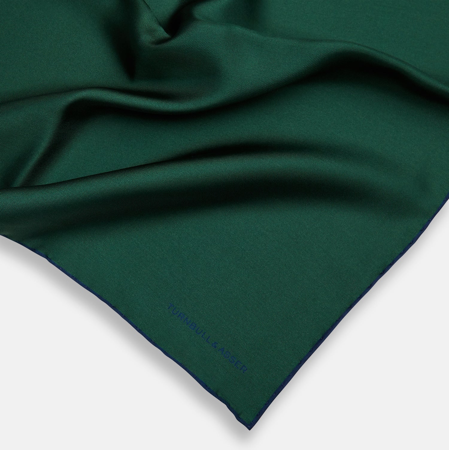 View 2 of product Petrol Green Piped Silk Pocket Square