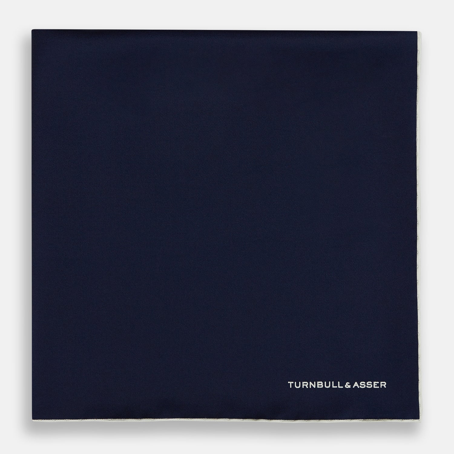 View 3 of product Dark Blue Piped Silk Pocket Square