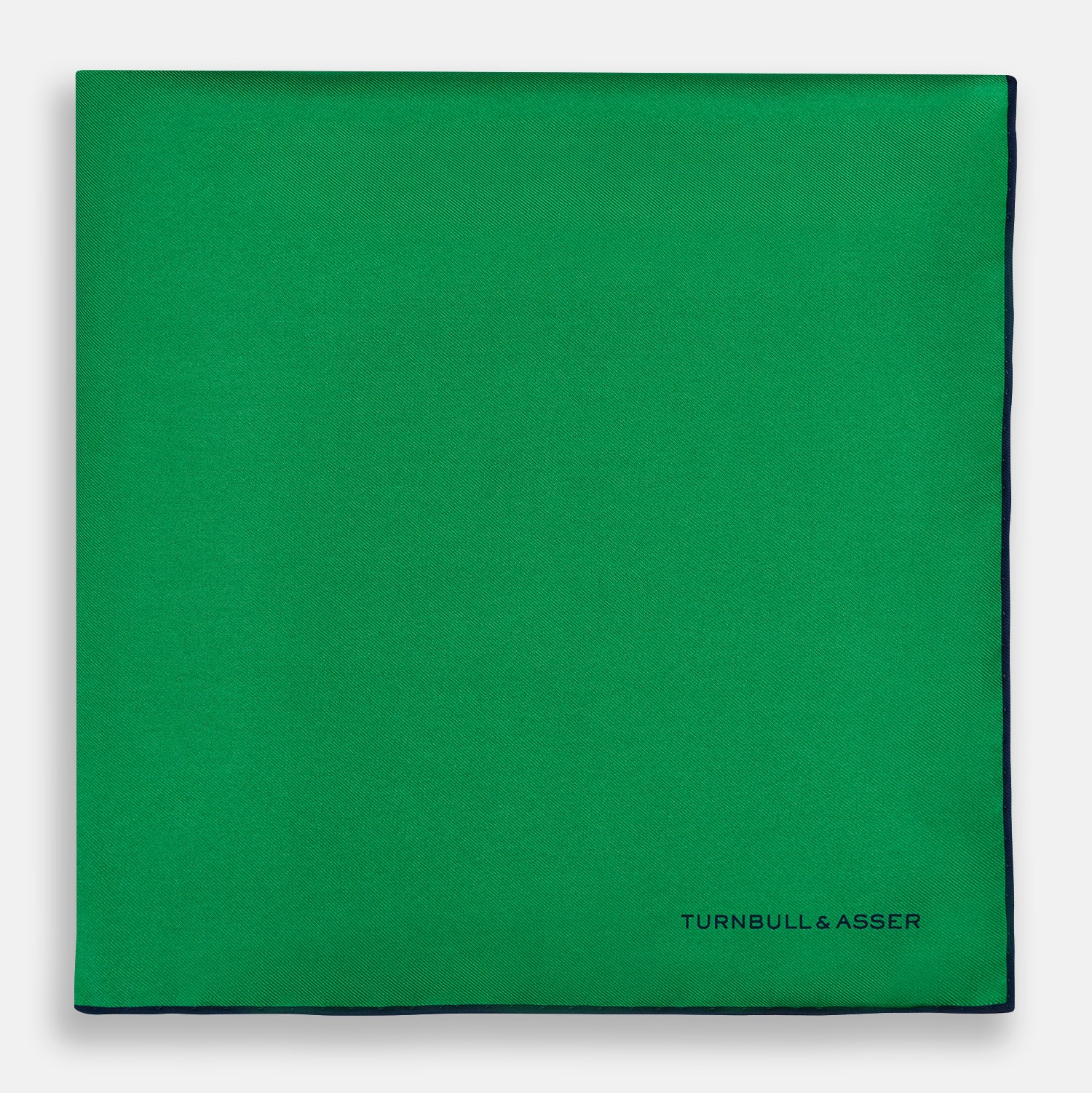 View 3 of product Green Piped Silk Pocket Square