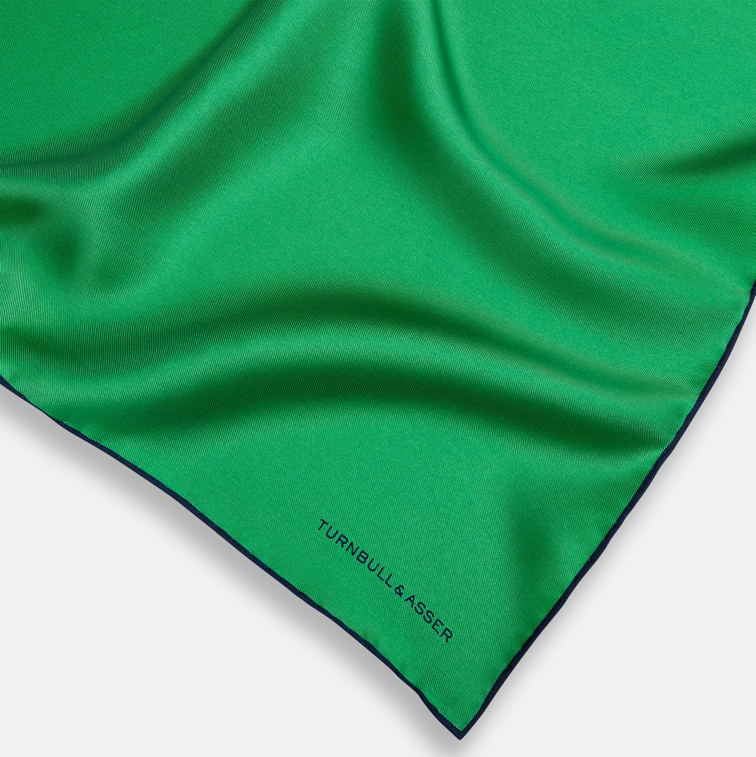 View 2 of product Green Piped Silk Pocket Square