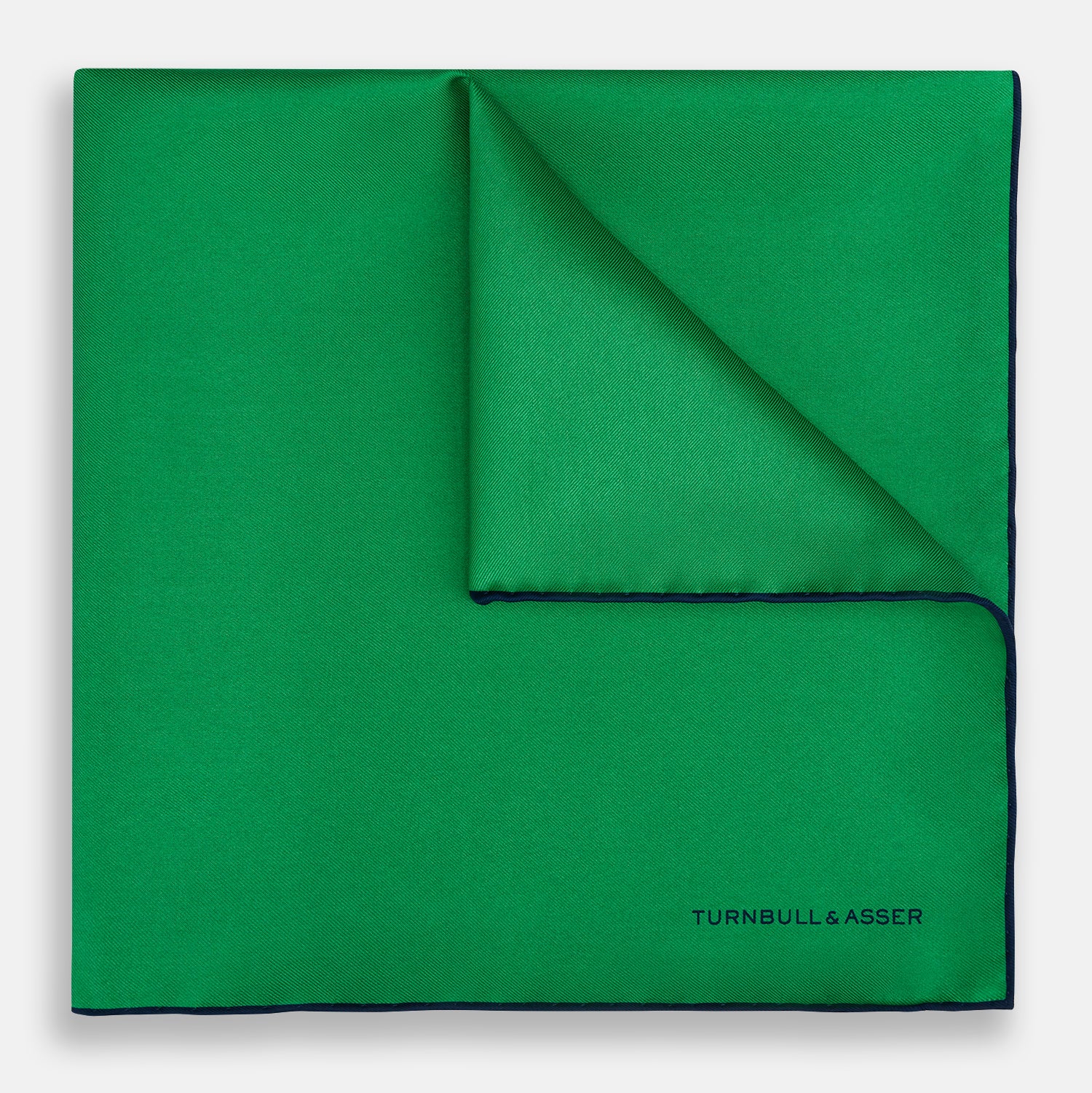 View 1 of product Green Piped Silk Pocket Square