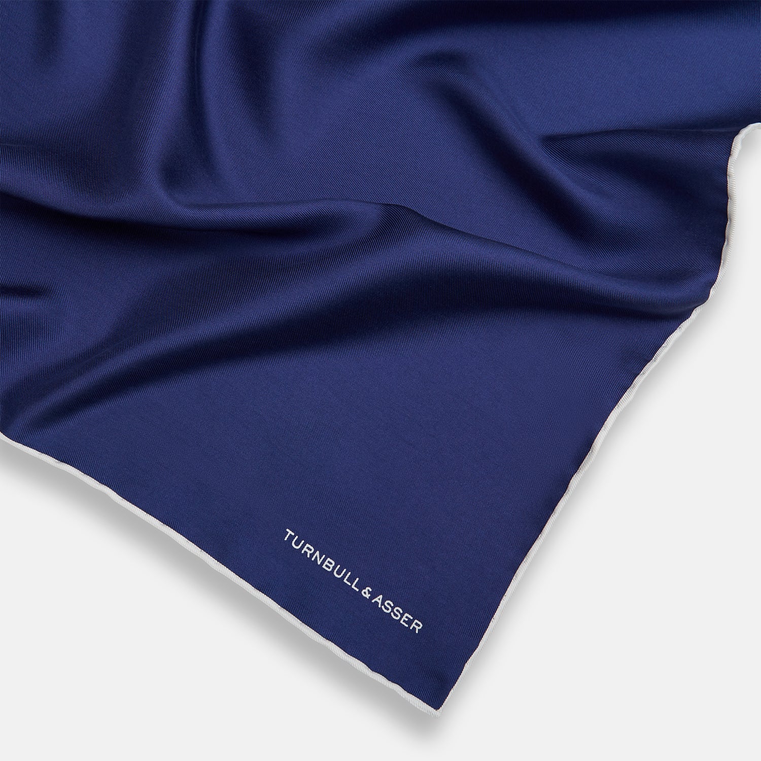 View 2 of product Mid Blue Piped Silk Pocket Square