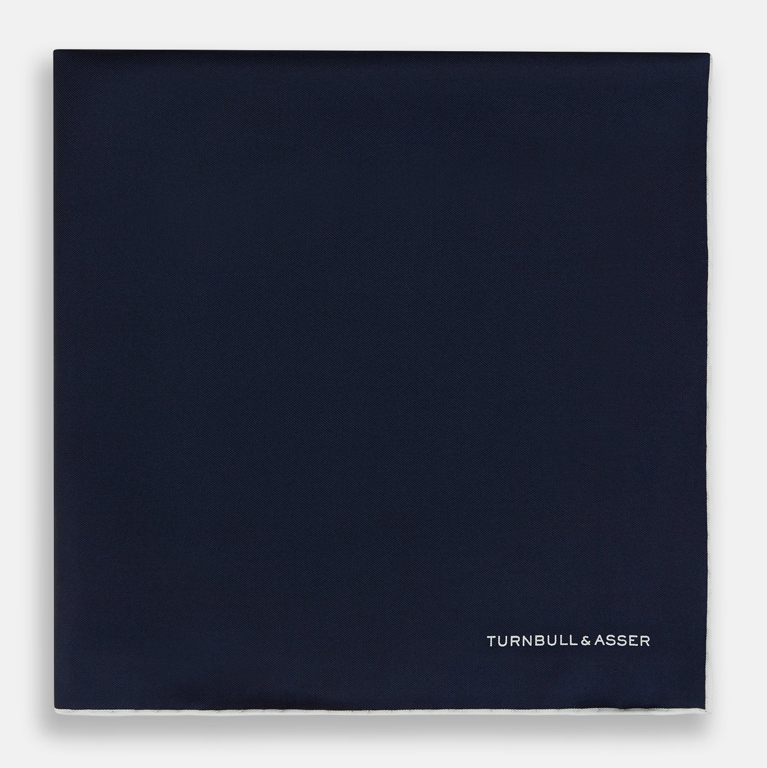 View 3 of product Midnight Blue Piped Silk Pocket Square