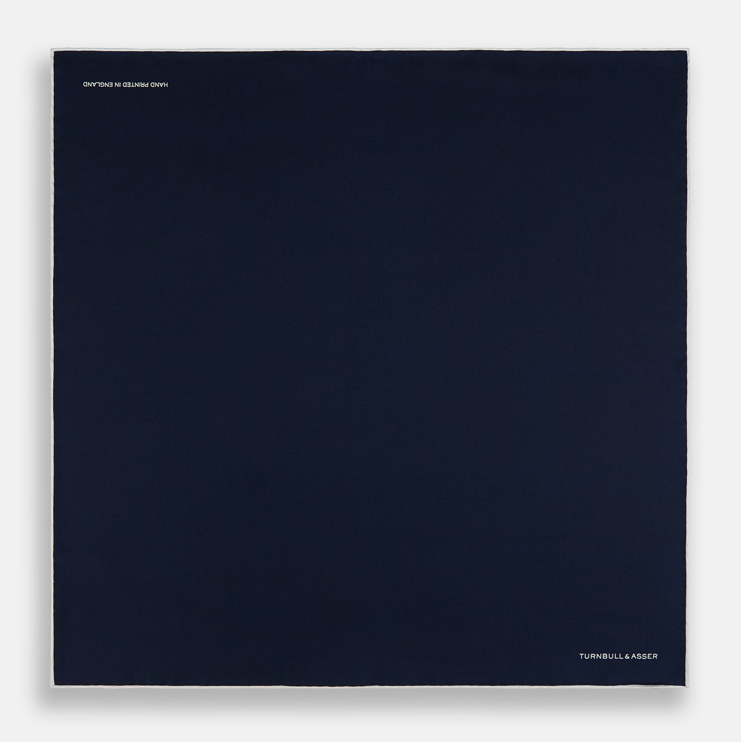 View 4 of product Midnight Blue Piped Silk Pocket Square