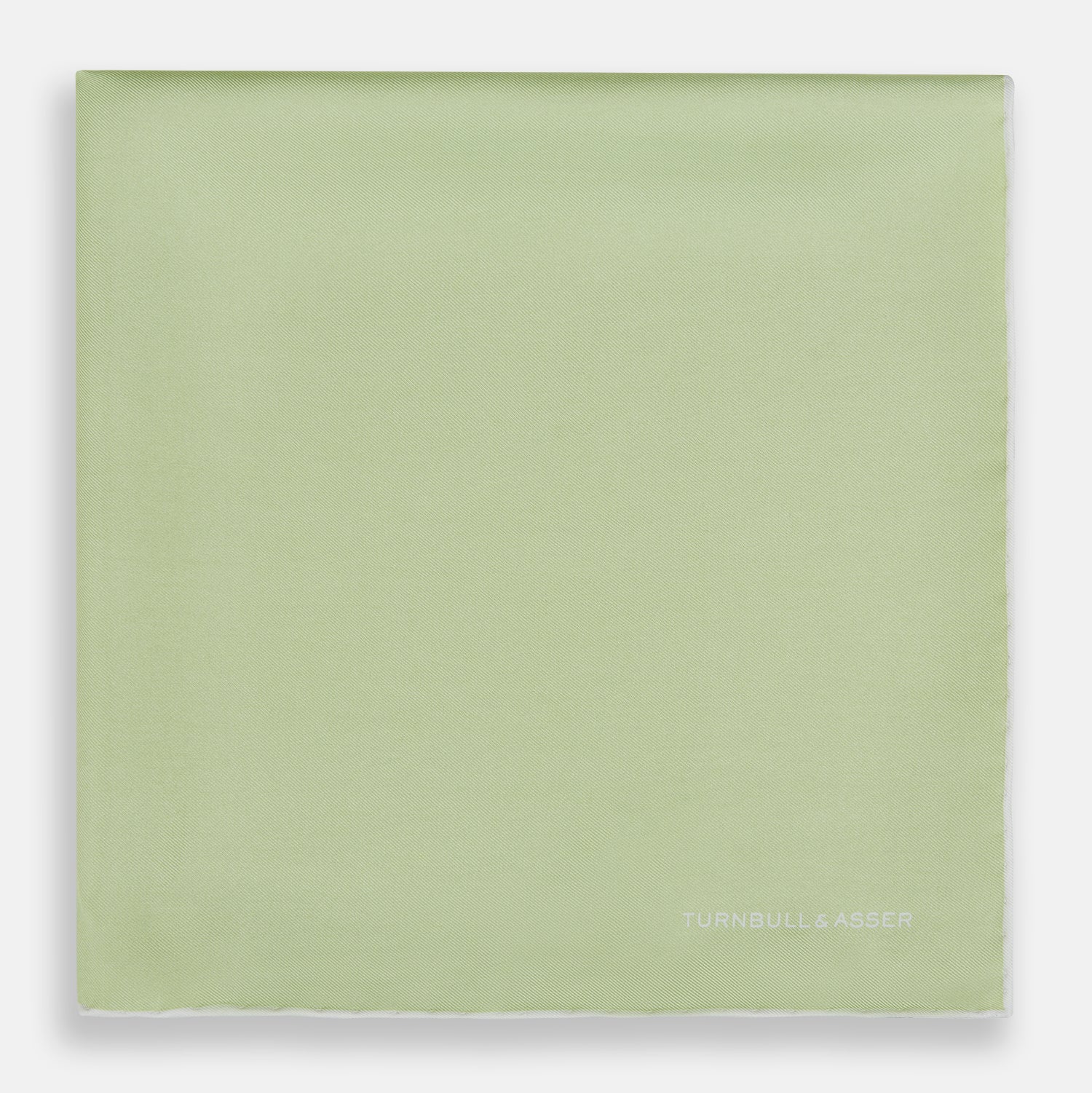 View 3 of product MINT AND ECRU PIPED SILK POCKET SQUARE