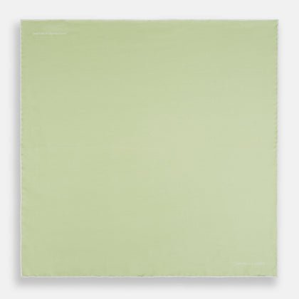 MINT AND ECRU PIPED SILK POCKET SQUARE Image 3