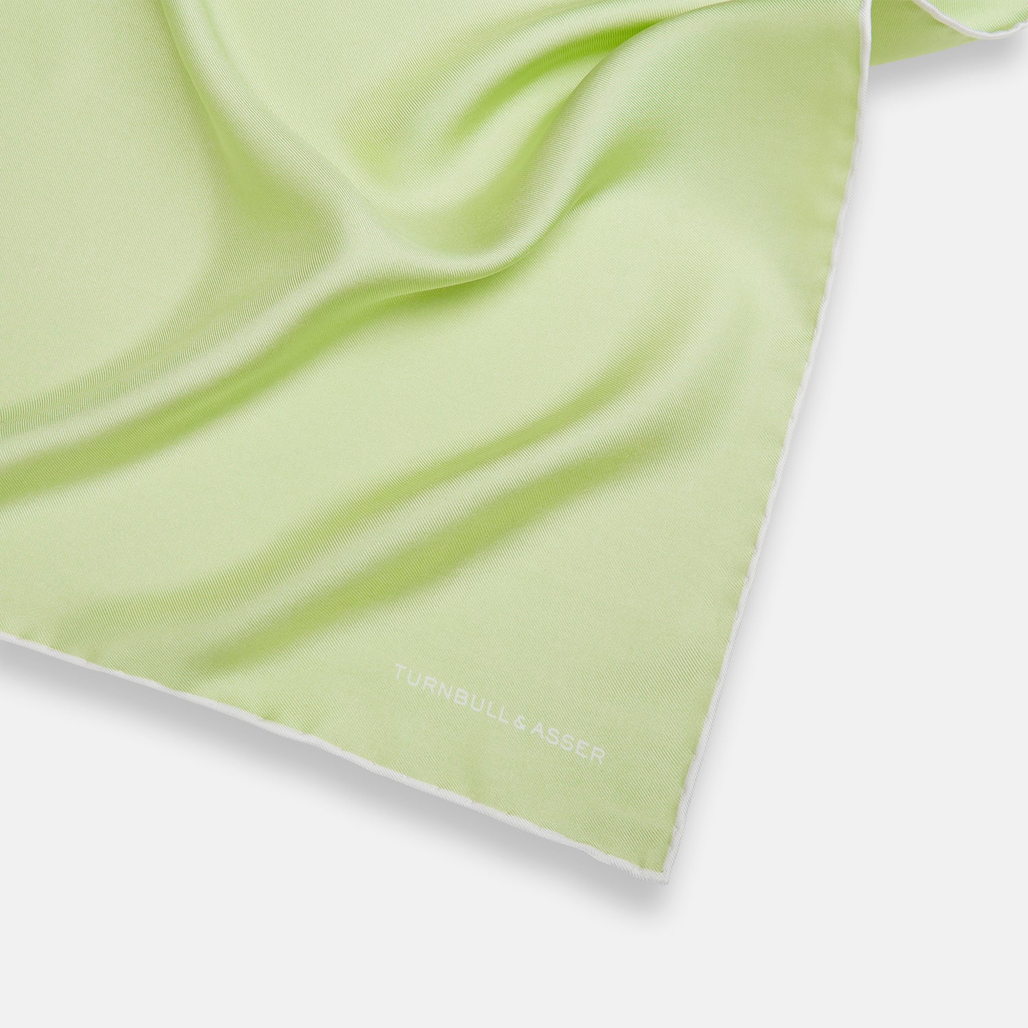 View 2 of product MINT AND ECRU PIPED SILK POCKET SQUARE