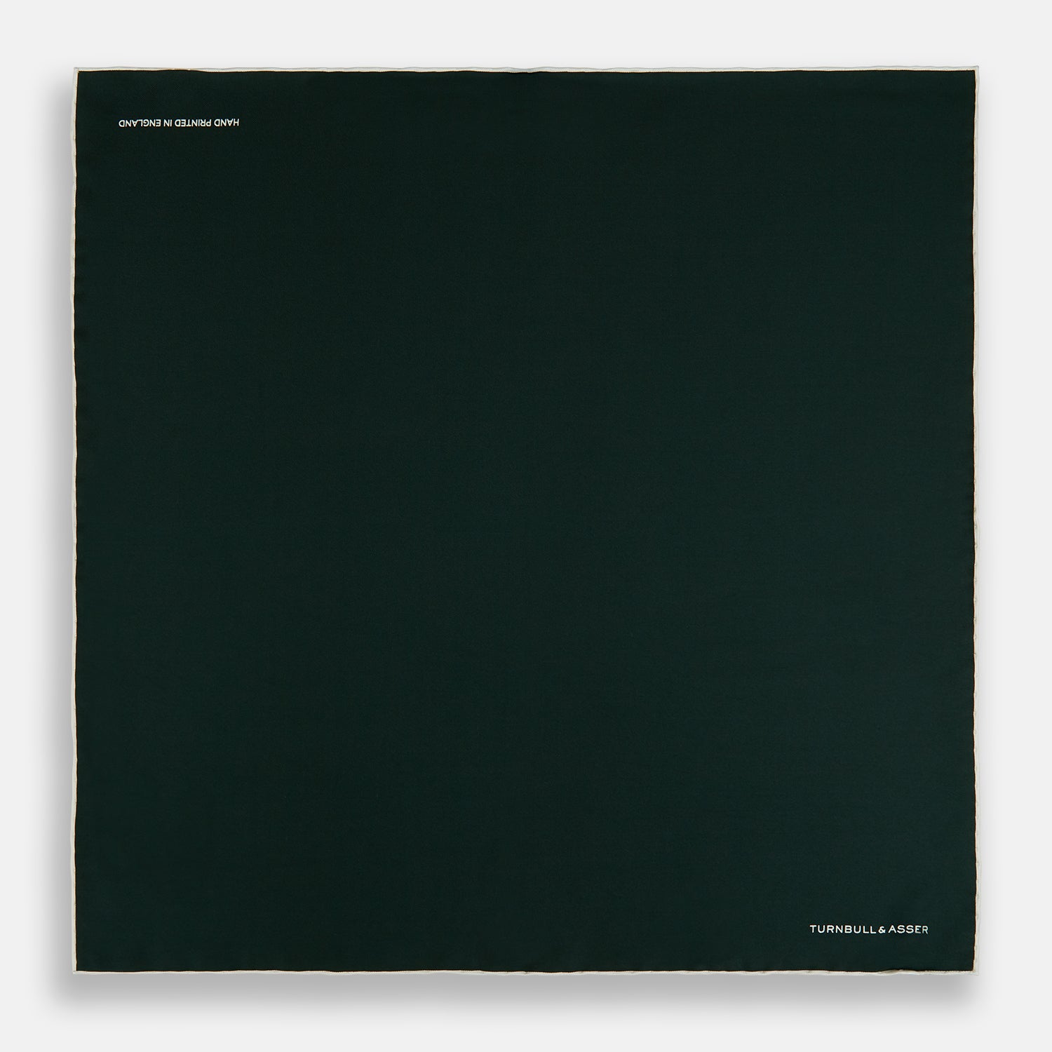 View 4 of product DARK GREEN AND ECRU PIPED SILK POCKET SQUARE